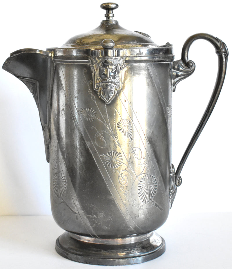 Antique C.1870s Reed & Barton Silver Plate Water Pitcher