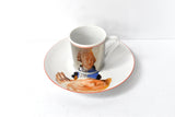 French Mirror Reflection Marie Antoinette & Louis XVI Espresso Cups & Saucers