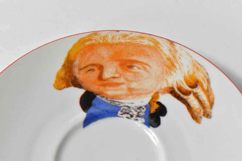 French Mirror Reflection Marie Antoinette & Louis XVI Espresso Cups & Saucers