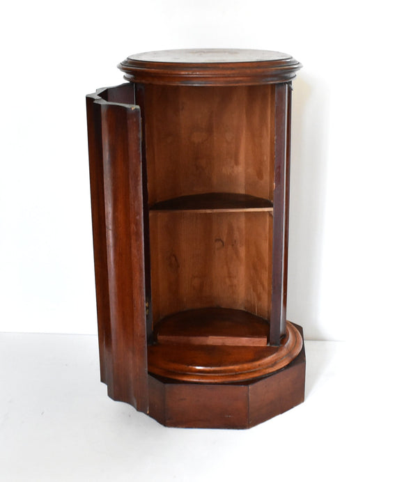 Antique 19th-Century Mahogany Column Table With Hidden Cupboard