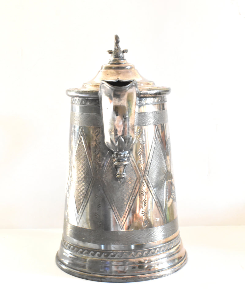 Antique C.1860-1870 Reed & Barton Stimpson Silver Plate Water Pitcher