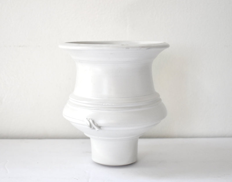 White Sculptural Studio Pottery Vase