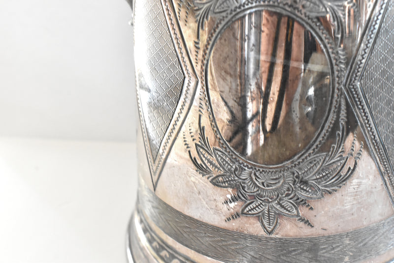 Antique C.1860-1870 Reed & Barton Stimpson Silver Plate Water Pitcher