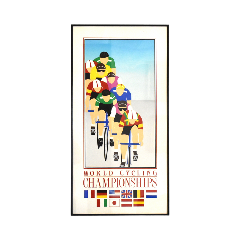 Vintage World Cycling Championships Bicycle Framed Poster by Phil Dynan