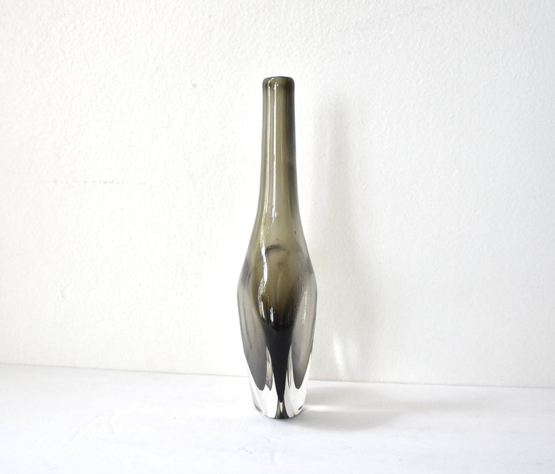 Vintage Mid-Century 1950s Nils Landberg for Orrefors Swedish Sommerso Dusk Series Vase