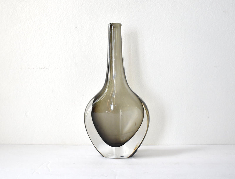 Vintage Mid-Century 1950s Nils Landberg for Orrefors Swedish Sommerso Dusk Series Vase