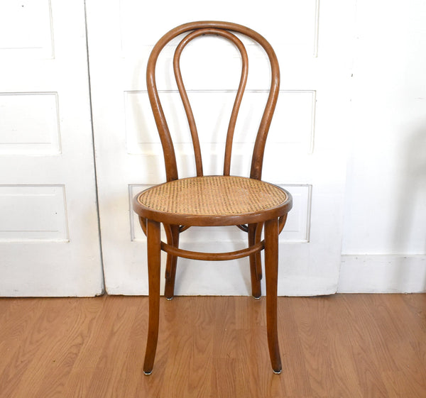 Antique Thonet-Style Bentwood Caned Chair