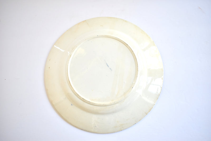 Antique French Blue & White Sugar Canes Transferware Plate