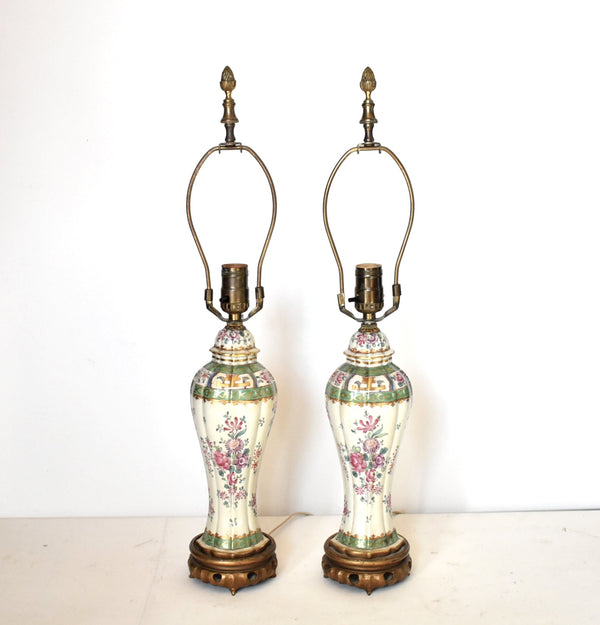 Antique 19th-Century Samson Chinese Export Porcelain Table Lamps