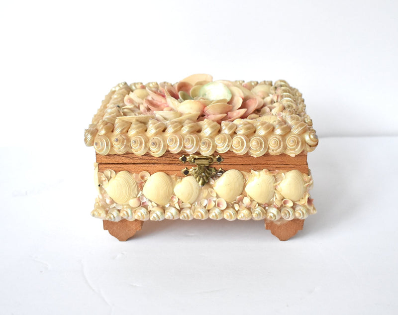 Vintage Sailor's Valentine Shell Box