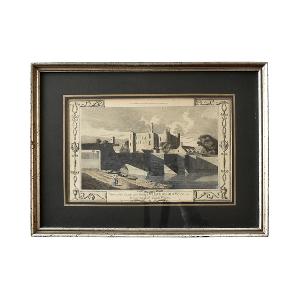 Antique 1754 Engraving of a British Castle