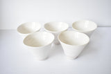 Art Pottery Hand-Thrown White Porcelain Bowls - Set of 5
