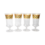 Set of 4 Venetian Murano Glass Wine Goblets