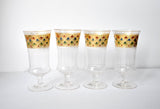 Set of 4 Venetian Murano Glass Wine Goblets
