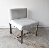 White Ostrich Texture Minimalist Chair