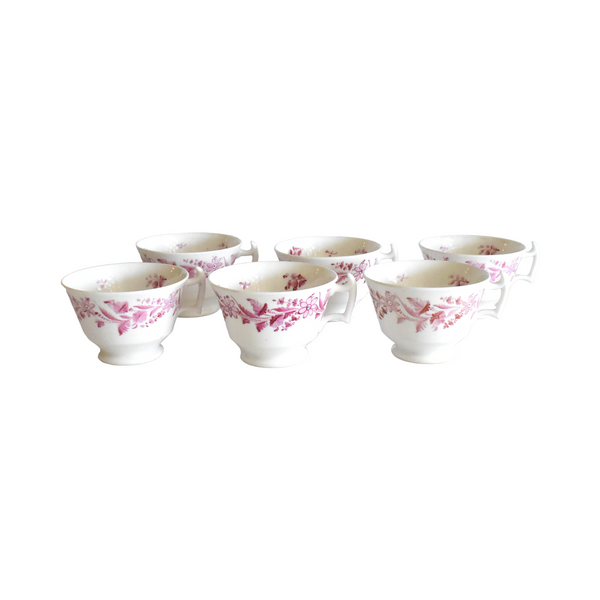 Collection of Georgian Famille Rose Tea Cups - Set of 6