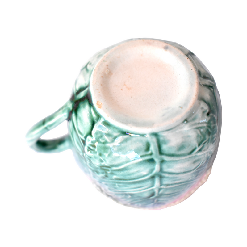Antique c. 1880s Etruscan Majolica Cauliflower Cup