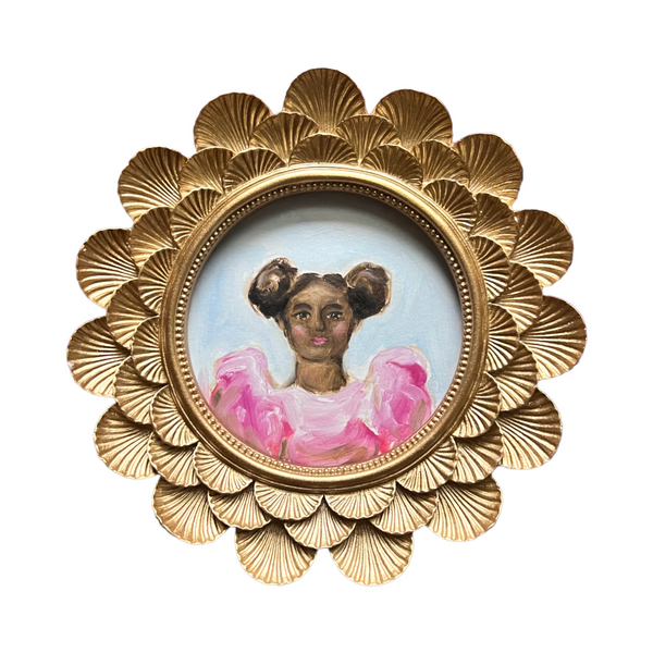 Storybook Portrait of a Lady in a Pink Dress