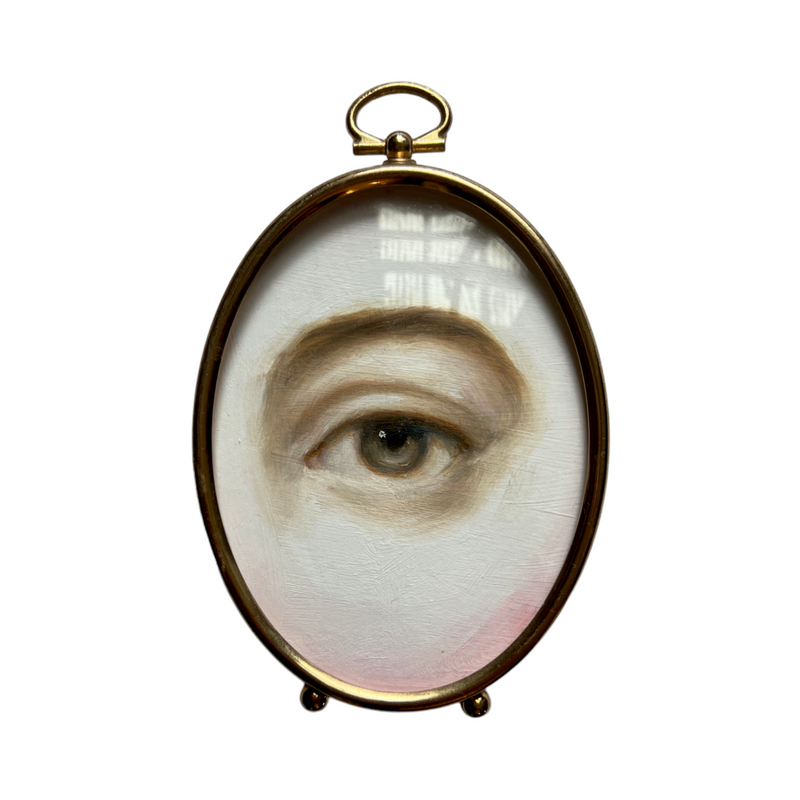 New! - Lover's Eye Painting in an Oval Bubble Glass Frame