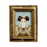 New! - Colorful Portrait of a Lady with a Portrait Brooch (Brunette)