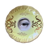 New! - Lover's Eye Painting on a Yellow & Gold Plate