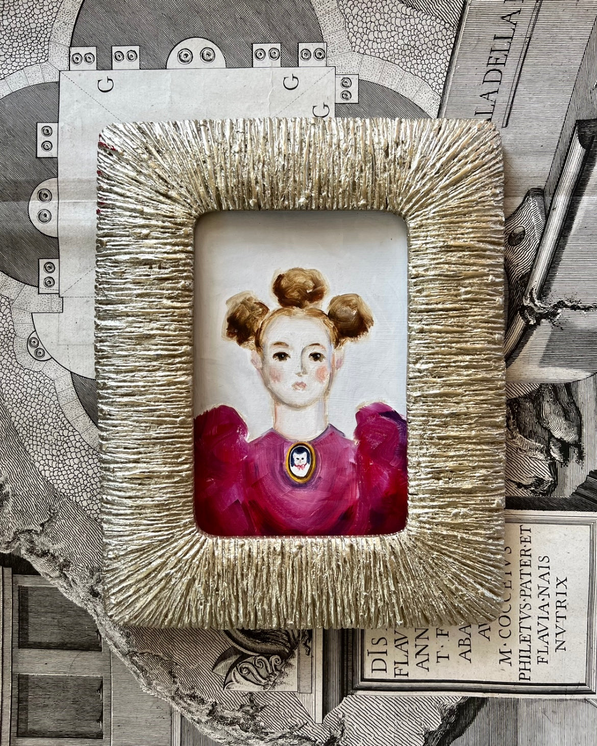 Storybook Portrait of a Girl in a Pink Dress