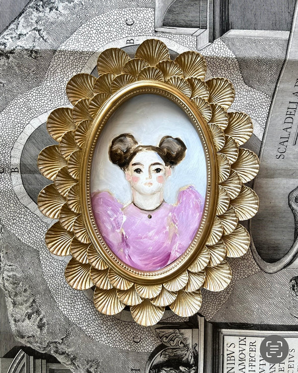 Storybook Portrait of a Lady in a Lavender Dress