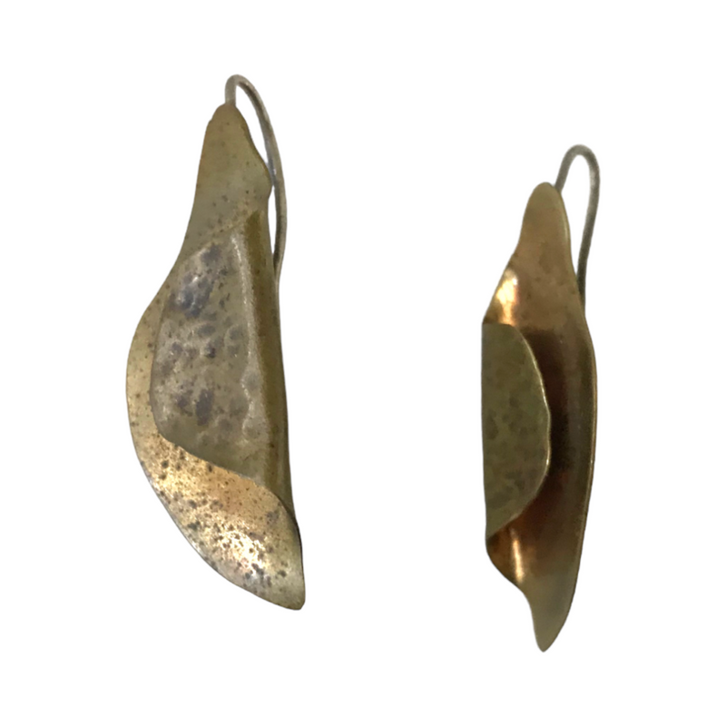 Vintage Artisan Brass Earrings