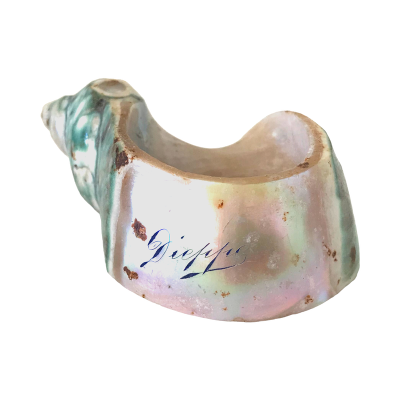 Antique French Dieppe Souvenir Shell Napkin Ring