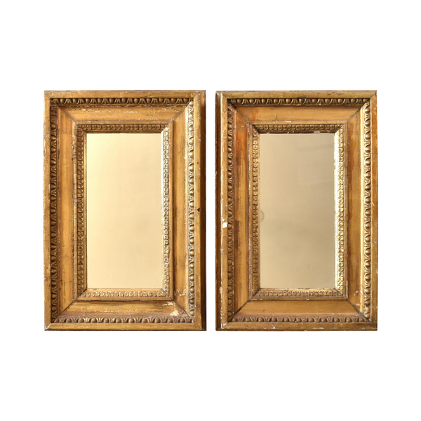 Antique 18th-Century French Giltwood Mirrors - a Pair