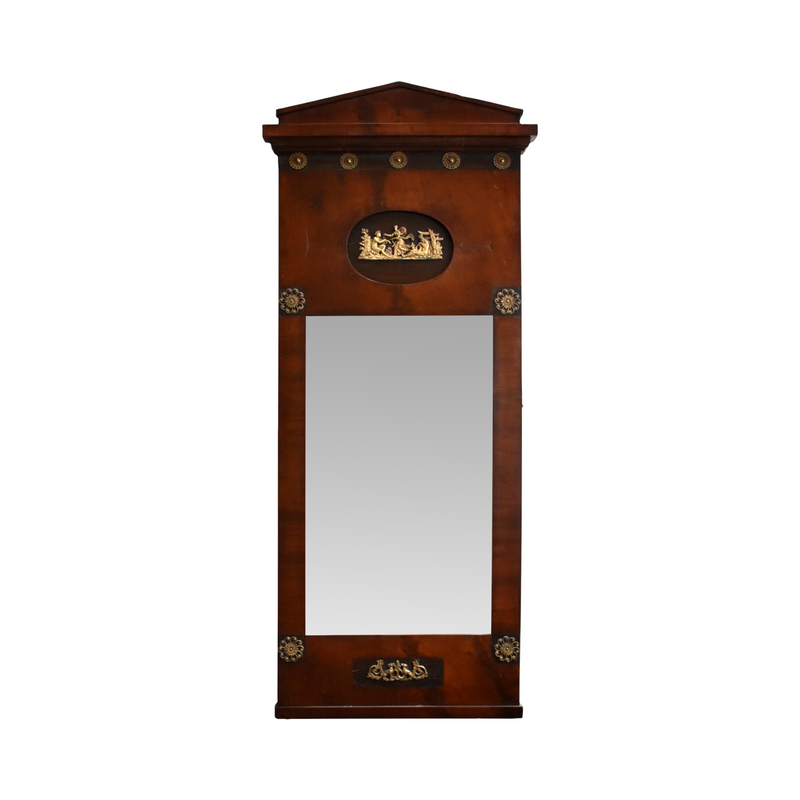 Antique German Empire Neoclassical Ormolu Trumeau Mirror