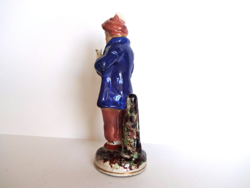 Antique 19th-Century Staffordshire Figurine of a Man a la Turquoise