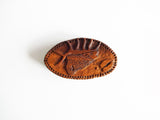 Antique Hand-Carved Wooden Deer Stamp Medallion / Paperweight Carving