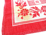 French Red and Write Jacquard Textile