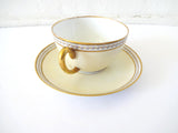 Vintage French Limoges Hand-Painted Cup and Saucer