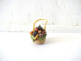 Vintage Artist's Dollhouse Miniature Basket of Fruit in Polymer Clay