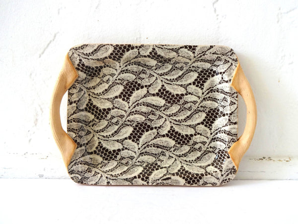 Vintage Art Pottery Lace Tray or Platter
