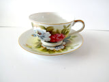 Vintage Hand-Painted Kashmir Rose by Shafford Bone China Teacup and Saucer