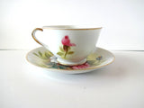 Vintage Hand-Painted Kashmir Rose by Shafford Bone China Teacup and Saucer