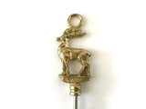 Vintage Gold Brass Stag Corkscrew / Wine Bottle Opener