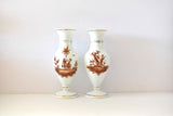 Pair of Antique 19th-Century French Sepia Grisaille White Opaline Glass Baluster Vases With 18th-Century Country Scenes