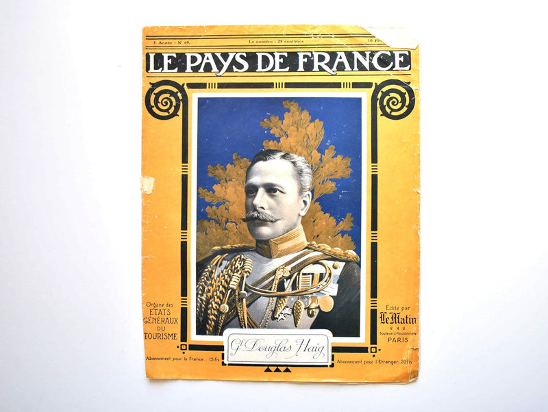 Vintage February 1916 Le Pays de France French Magazine - Cover Only!