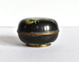 Vintage Antique 19th-Century Chinese Cloisonne Enamel Round Ink Box
