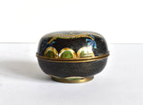 Vintage Antique 19th-Century Chinese Cloisonne Enamel Round Ink Box