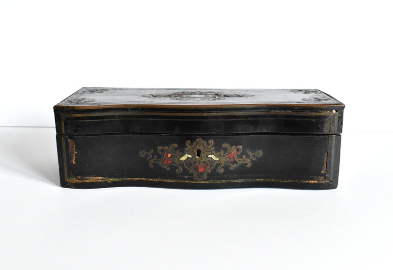 Antique C.1860 French Boulle Work Glove Box