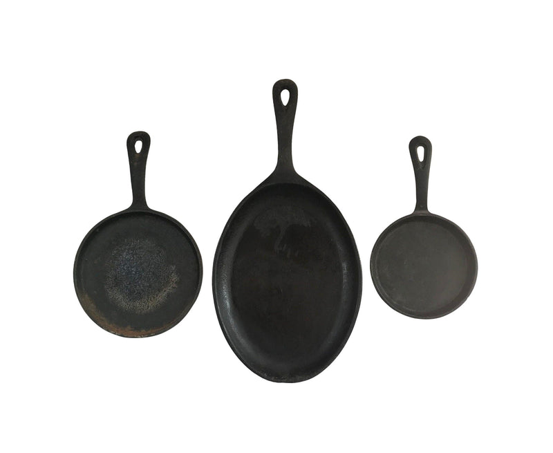 Set of 3 Vintage Cast Iron Pans