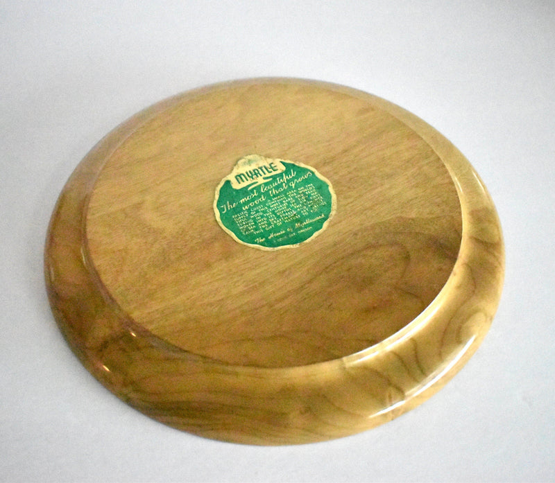 Vintage Myrtle Wood Round Tray