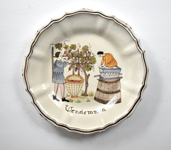 Deruta "Vendemmia" Wine Harvest Faience Plate