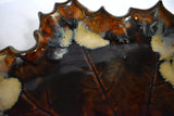 Pair of Art Pottery Brown Leaf Plates