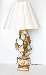 Mid-Century Italian Tole Hydrangea Table Lamp
